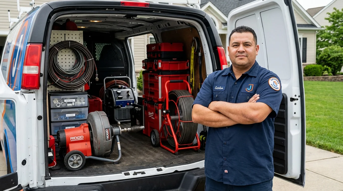 Professional drain cleaning equipment and Johns Plumbing LLC plumber in Hazlehurst
